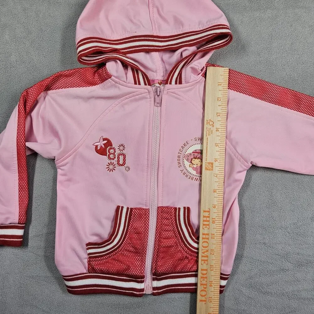 Vintage Y2K Strawberry Shortcake Tracksuit Girl 4T Jacket Pants Pink Outfit 2006